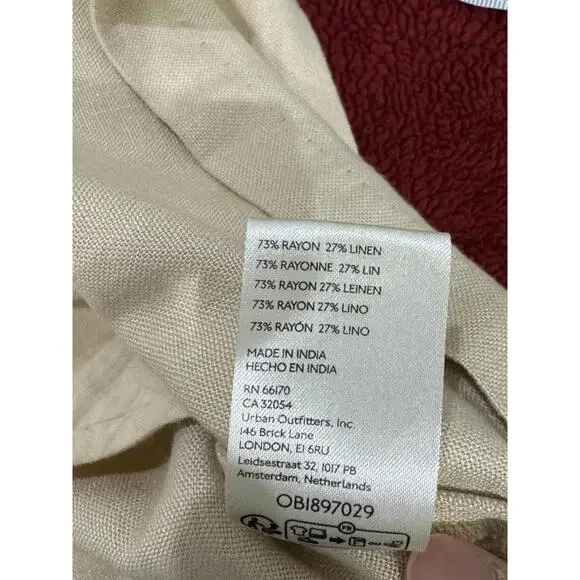 NWT Free People Can't Blame Me Linen Short Mini Skirt in Bleached Sand- Size 8 - Picture 9 of 9